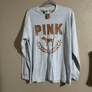 New pink long sleeve shirt size M